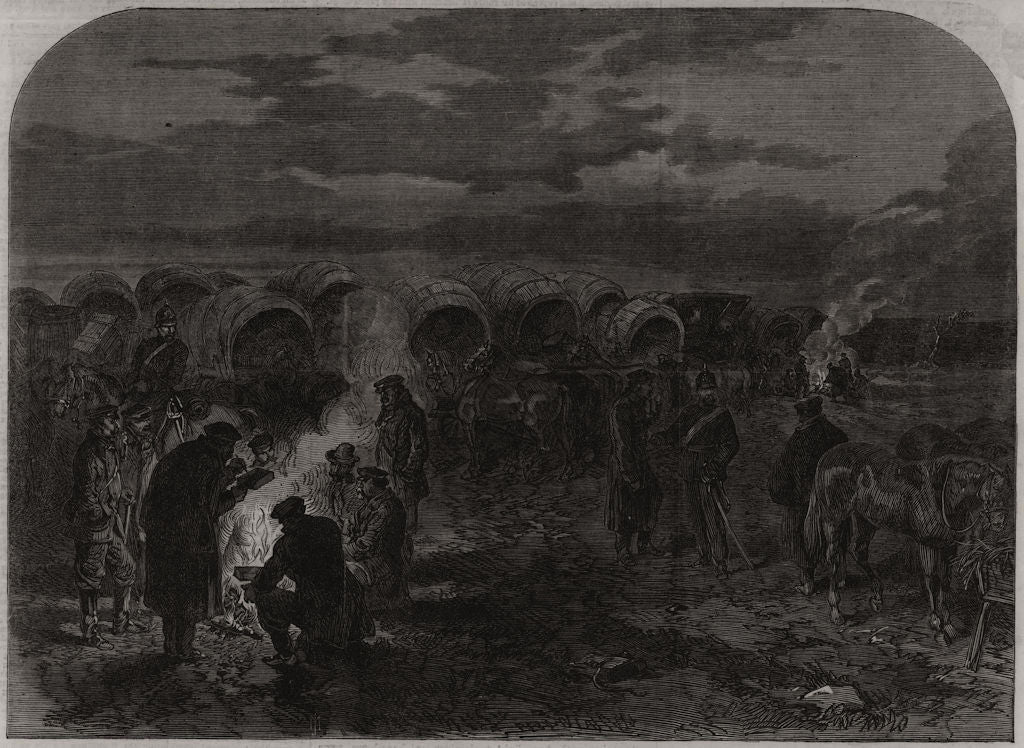 Prussian provision-train camping on the field of Sadova. Czech Republic 1866